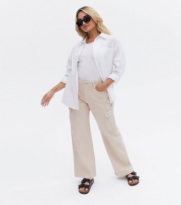 Petite White Poplin Oversized Shirt 