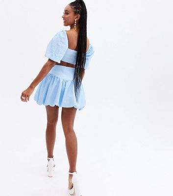 Click to view product details and reviews for Time To Escape Blue Puff Ball Skirt New Look.