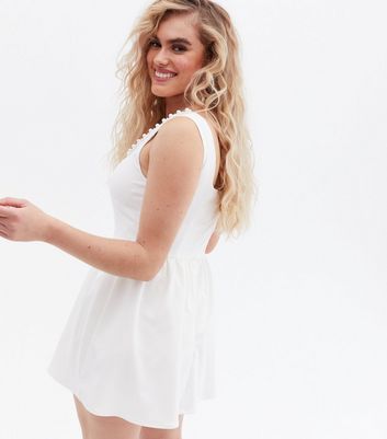 white strappy playsuit