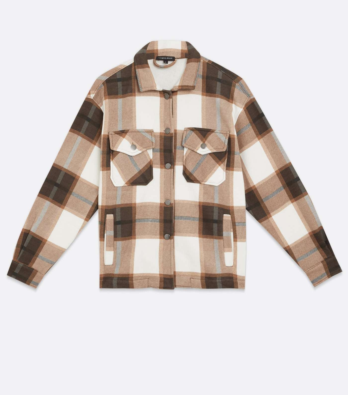 Cameo Rose Brown Check Oversized Shacket Image 5