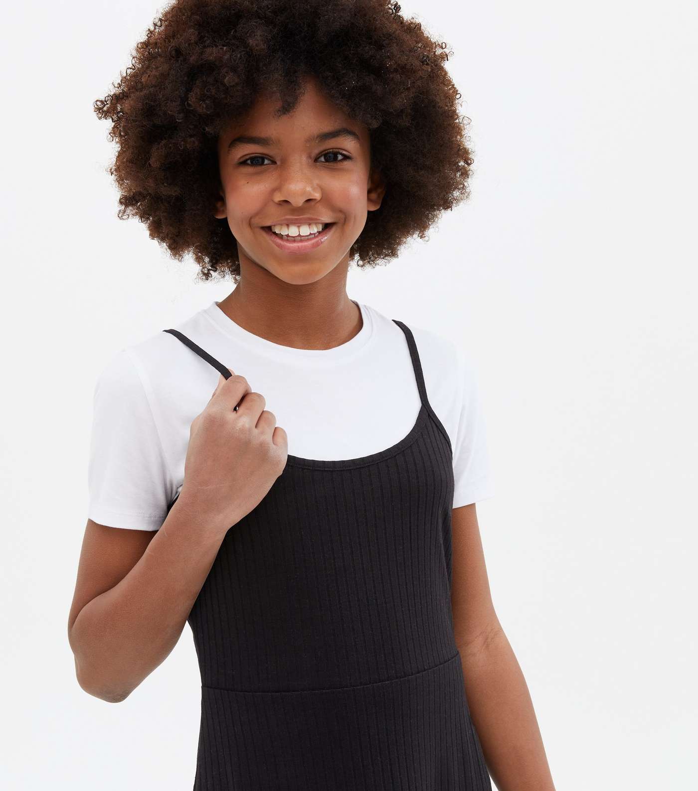 Girls Black 2-in-1 T-Shirt Dress Image 3