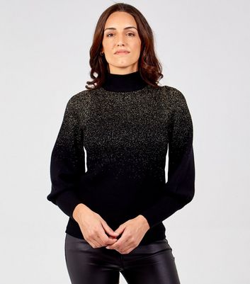Click to view product details and reviews for Blue Vanilla Black Glitter High Neck Jumper New Look.