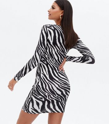 zebra print bodycon dress