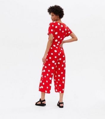 Red sales spotty jumpsuit