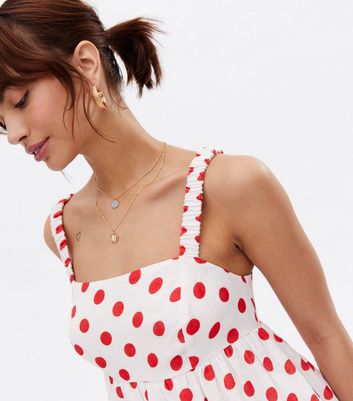 Click to view product details and reviews for Red Spot Tiered Strappy Mini Dress New Look. Click to view product details and reviews for Red Spot Tiered Strappy Mini Dress New Look.