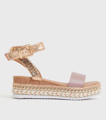 River island rose gold on sale sandals