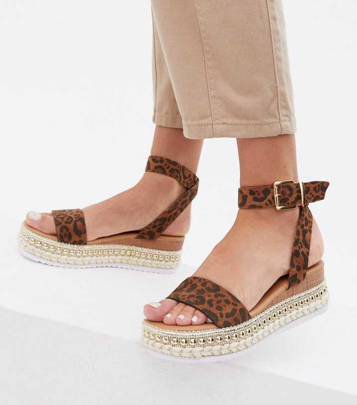 leopard print flatforms