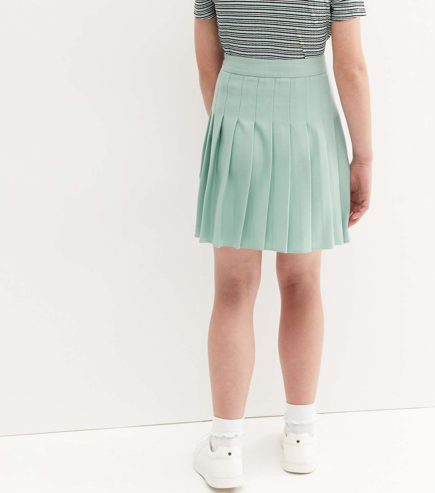 Girls Light Green Pleated Tennis Skirt Image 4