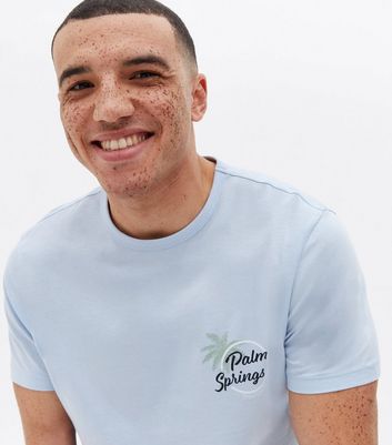 Pale Blue Palm Springs Logo T-Shirt 