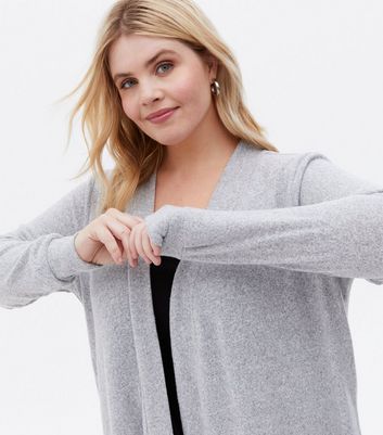 Noisy May Curves Pale Grey Long Cardigan New Look