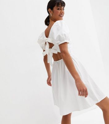 new look white denim dress