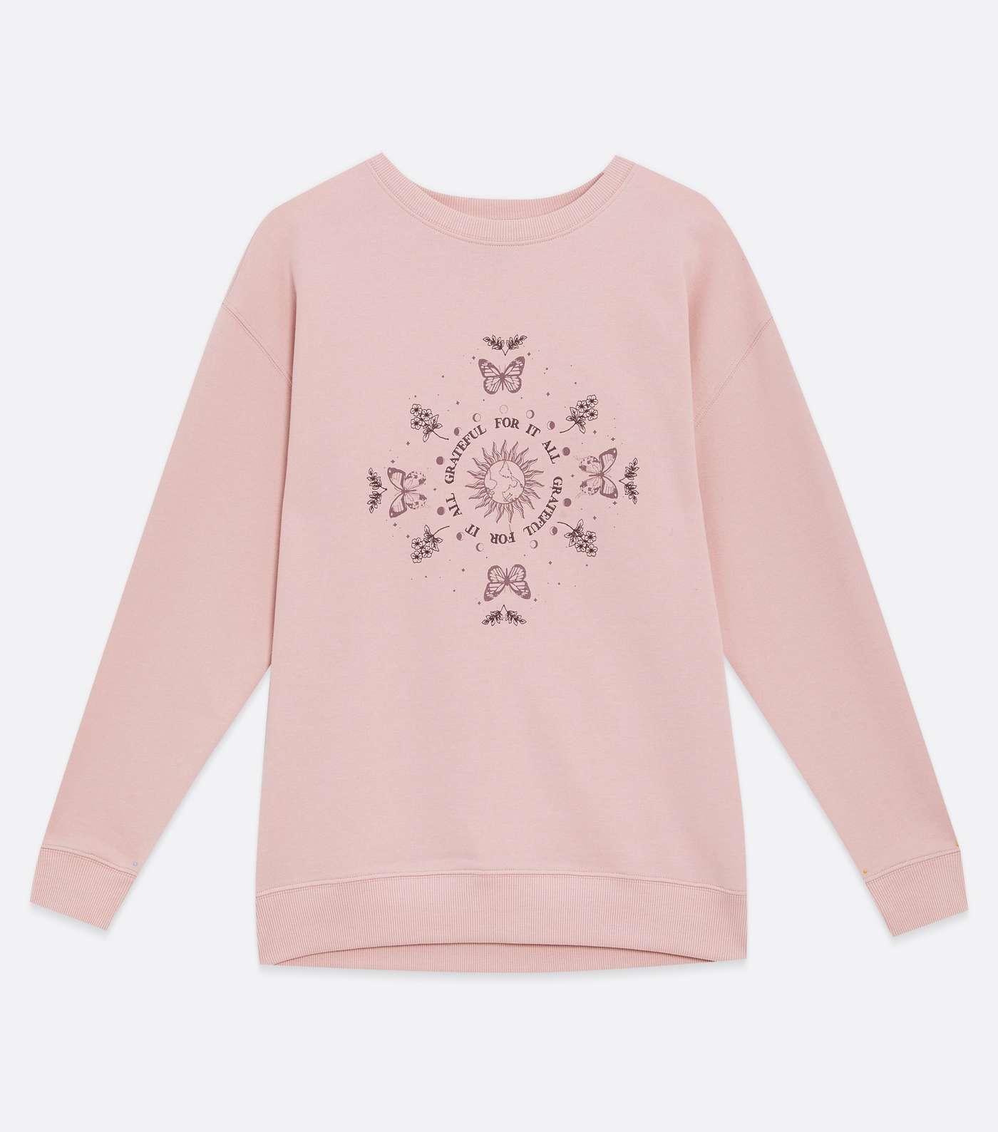 Pale Pink Mystic Butterfly Grateful Logo Sweatshirt Image 5