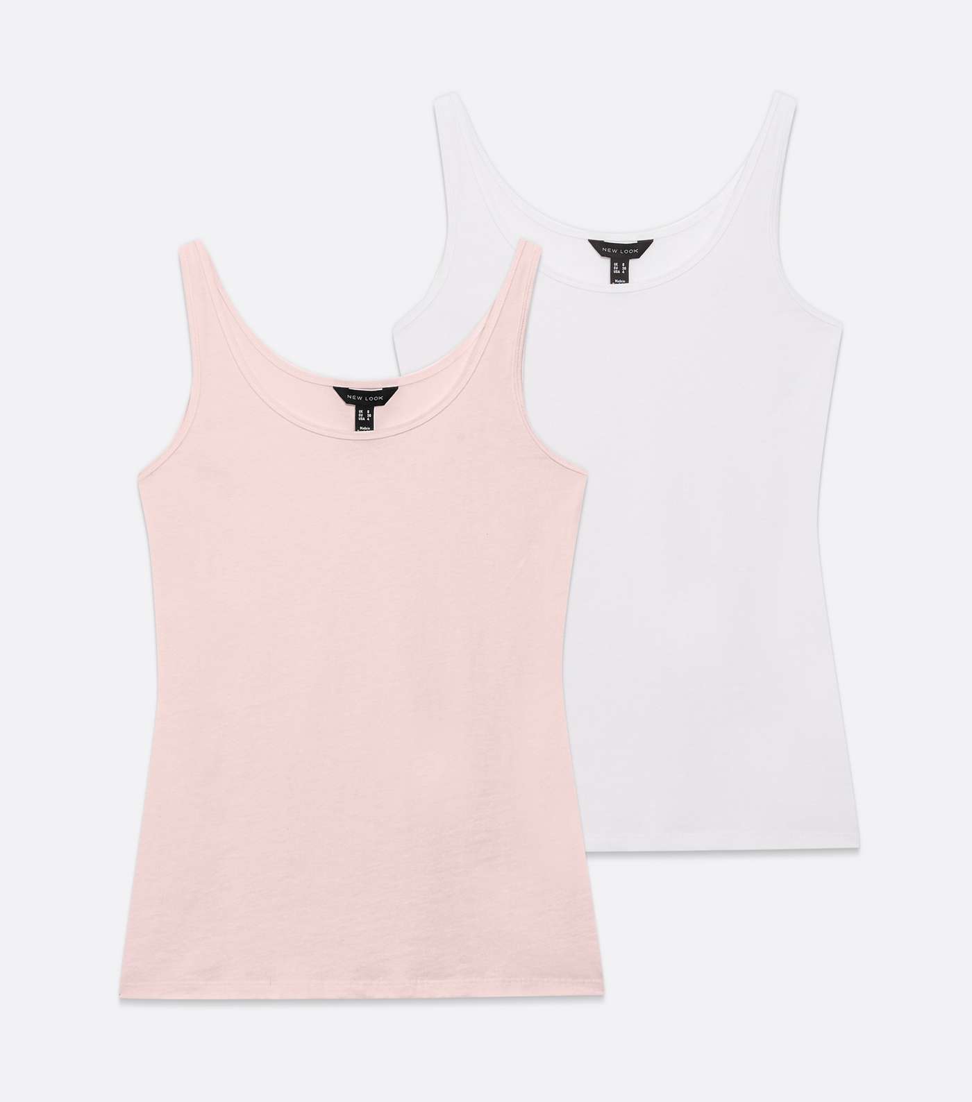 2 Pack Pink and White Jersey Scoop Neck Vests Image 5