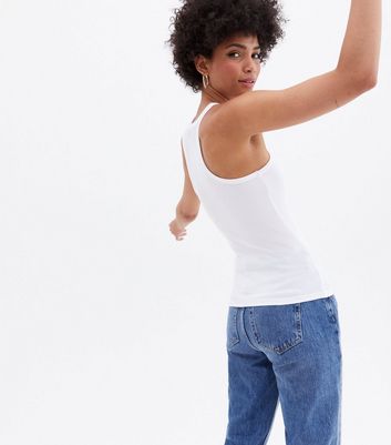 Click to view product details and reviews for 2 Pack White Jersey Racer Vests New Look.