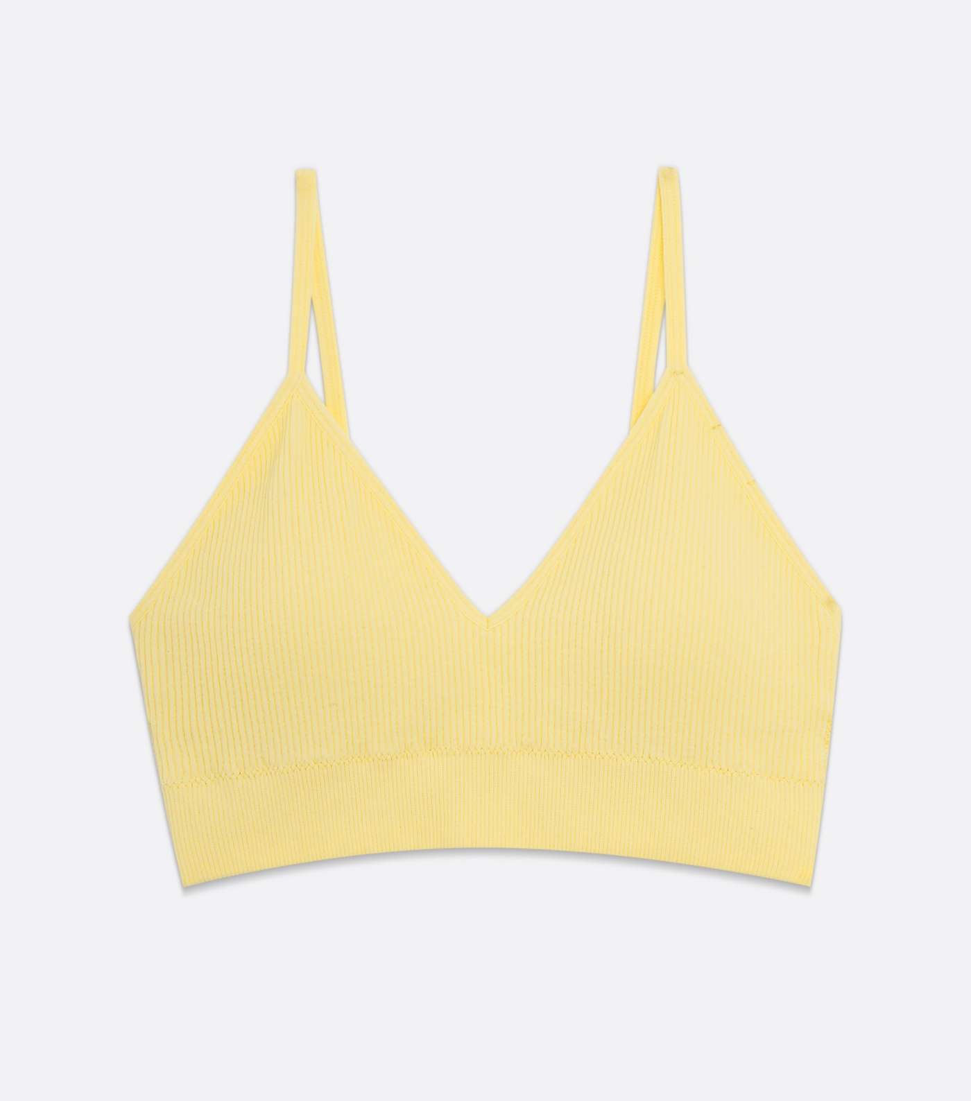 Pale Yellow Ribbed Seamless Bralette Image 5