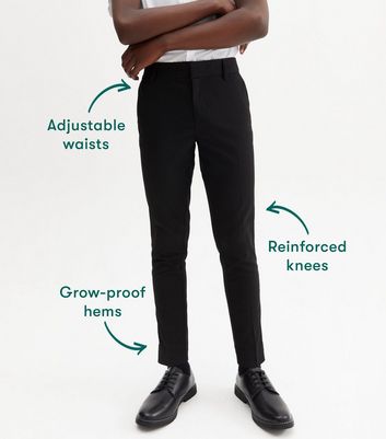 Senior Boys' Slim Fit School Trousers - Black – David Luke Ltd