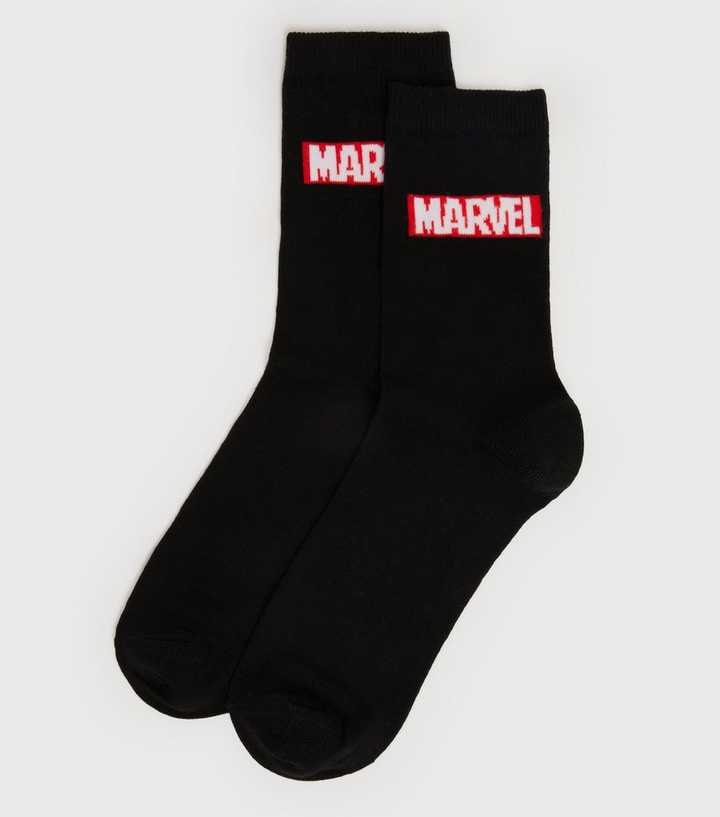 Black Marvel Logo Socks