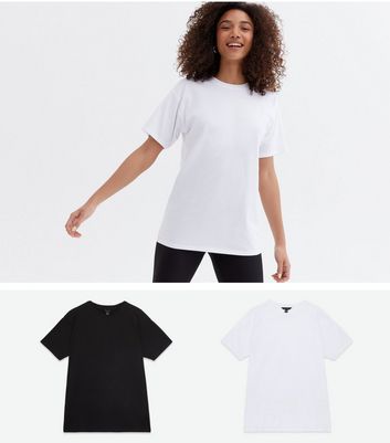 Click to view product details and reviews for Black And White Jersey Oversized T Shirts New Look.