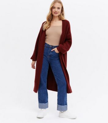 Burgundy on sale long cardigan