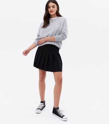 Black Pleated Mini Tennis Skirt