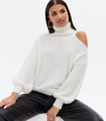 cold shoulder roll neck jumper