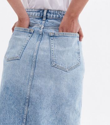 Blue denim clearance skirt new look