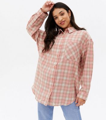 Damen Bekleidung Petite Pink Check Pocket Front Shirt