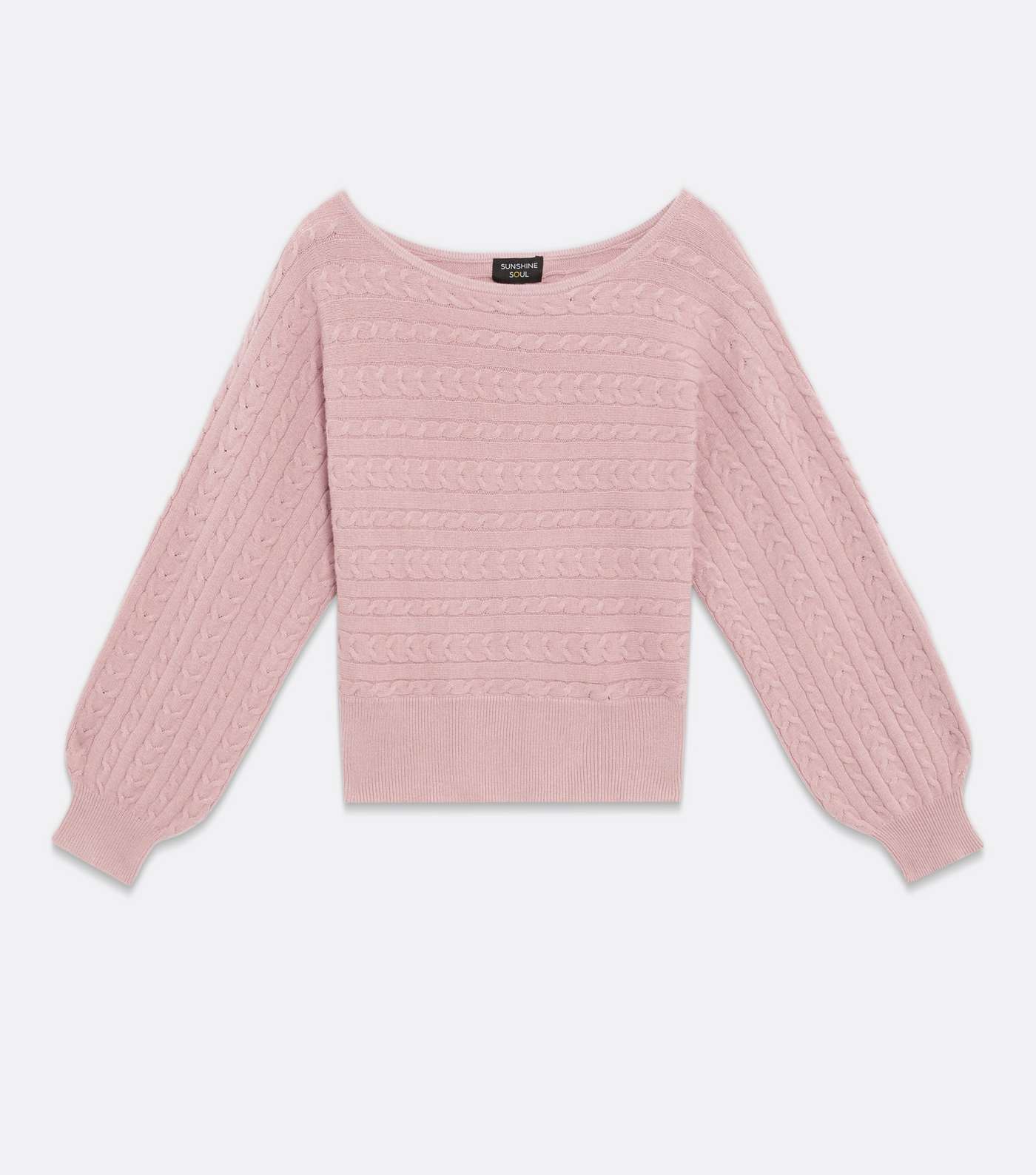 Sunshine Soul Pink Cable Knit Puff Sleeve Jumper Image 5