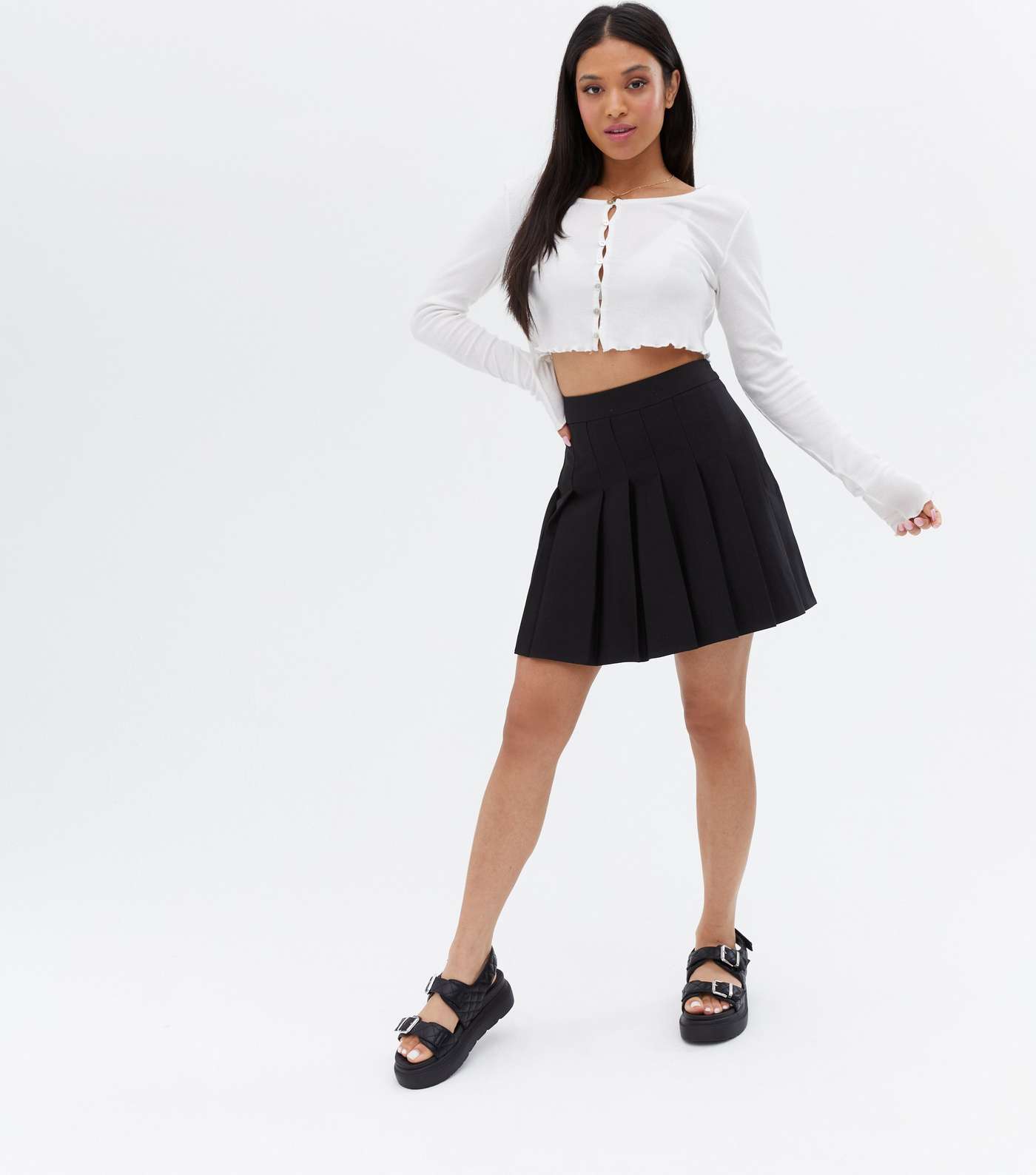 Petite Black Mini Tennis Skirt