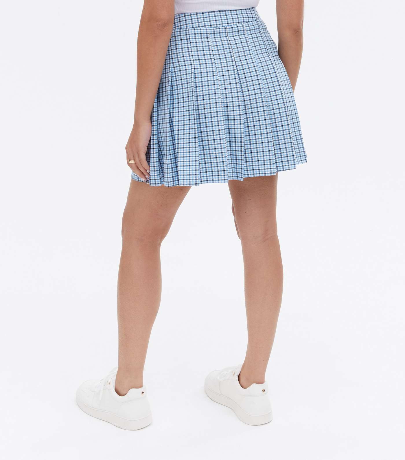 Petite Blue Check Mini Tennis Skirt Image 4