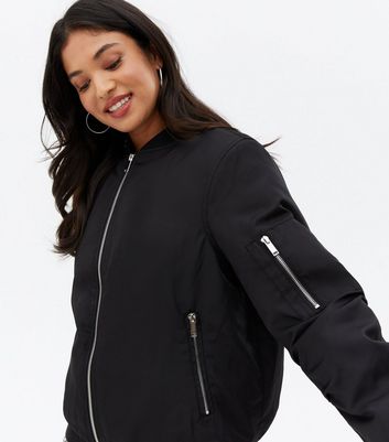 black padded bomber jacket womens