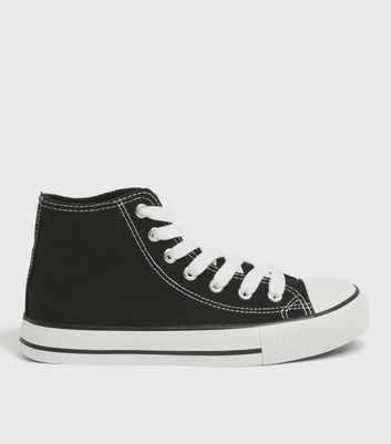 Girls black discount hightop converse