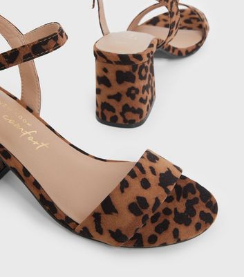 Leopard print heeled sandals hot sale uk