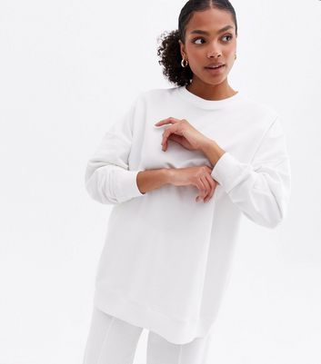 Off White Jersey Oversized Sweatshirt 