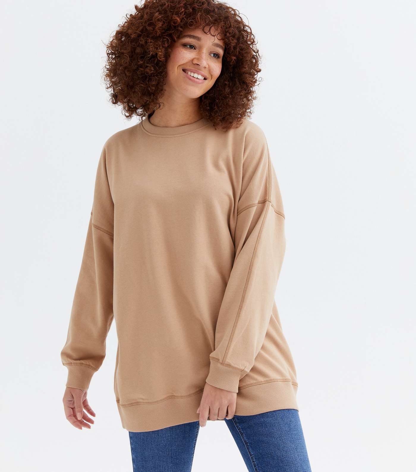 Camel Jersey Oversized Sweatshirt