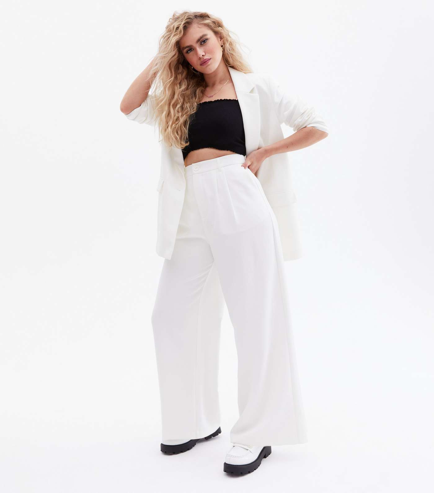Suits You White Wide Leg Trousers