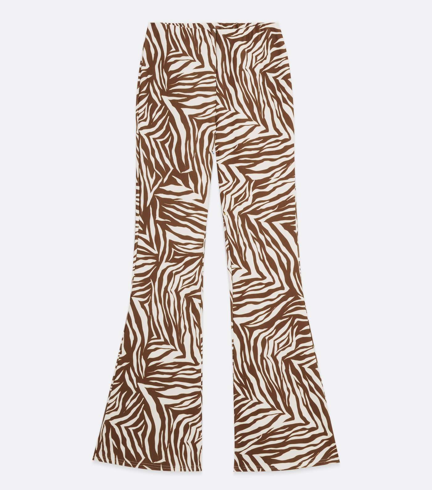 Brown Zebra Print Flared Trousers Image 5
