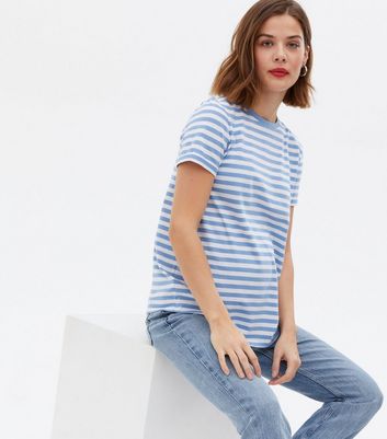Maternity Blue Stripe Short Sleeve T 