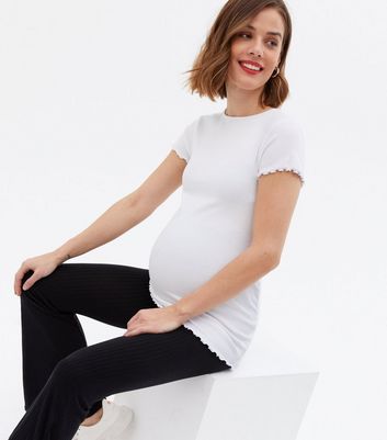 Damen Bekleidung Maternity White Frill T-Shirt
