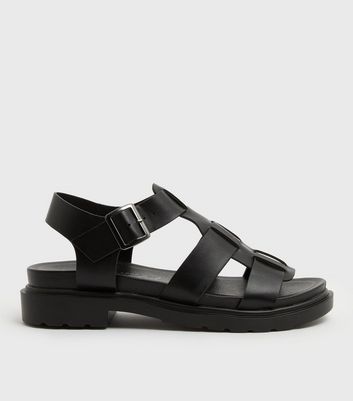 Black Chunky Fisherman Sandals | New Look