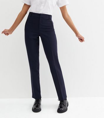 Ladies Slim Fit Plain Trousers Smart Look Office Bottom School Work Womens  Pants | eBay