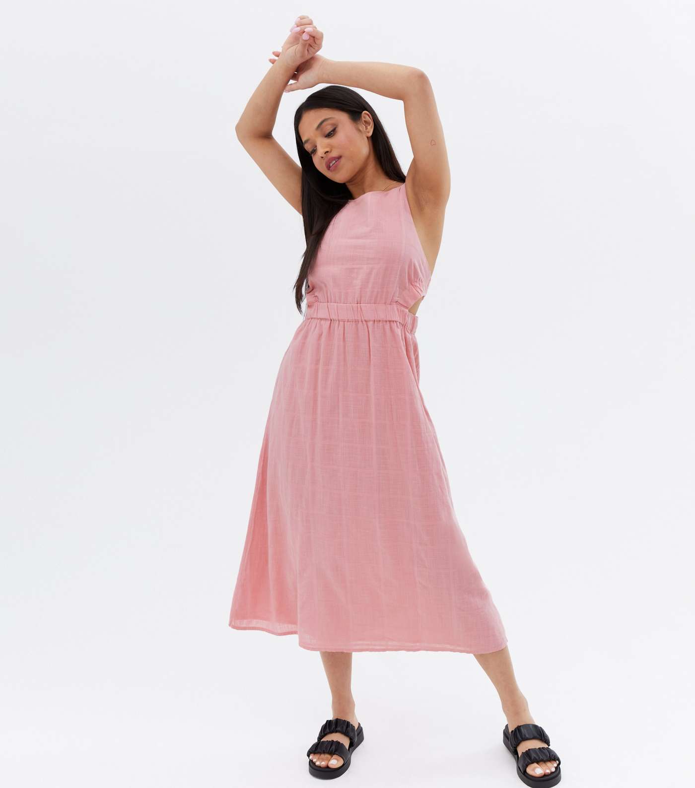 Petite Mid Pink Cut Out Midi Dress