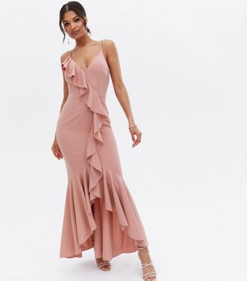 Little Mistress Pink Ruffle Dip Hem 