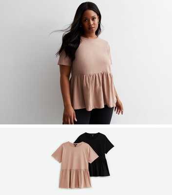 Women's Nude & Beige Top Nude Tshirts & Blouses New Look