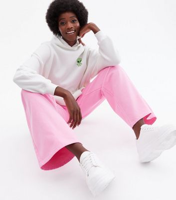 Turn up the Volume Tall Pink Extreme Wide Leg Jeans New Look