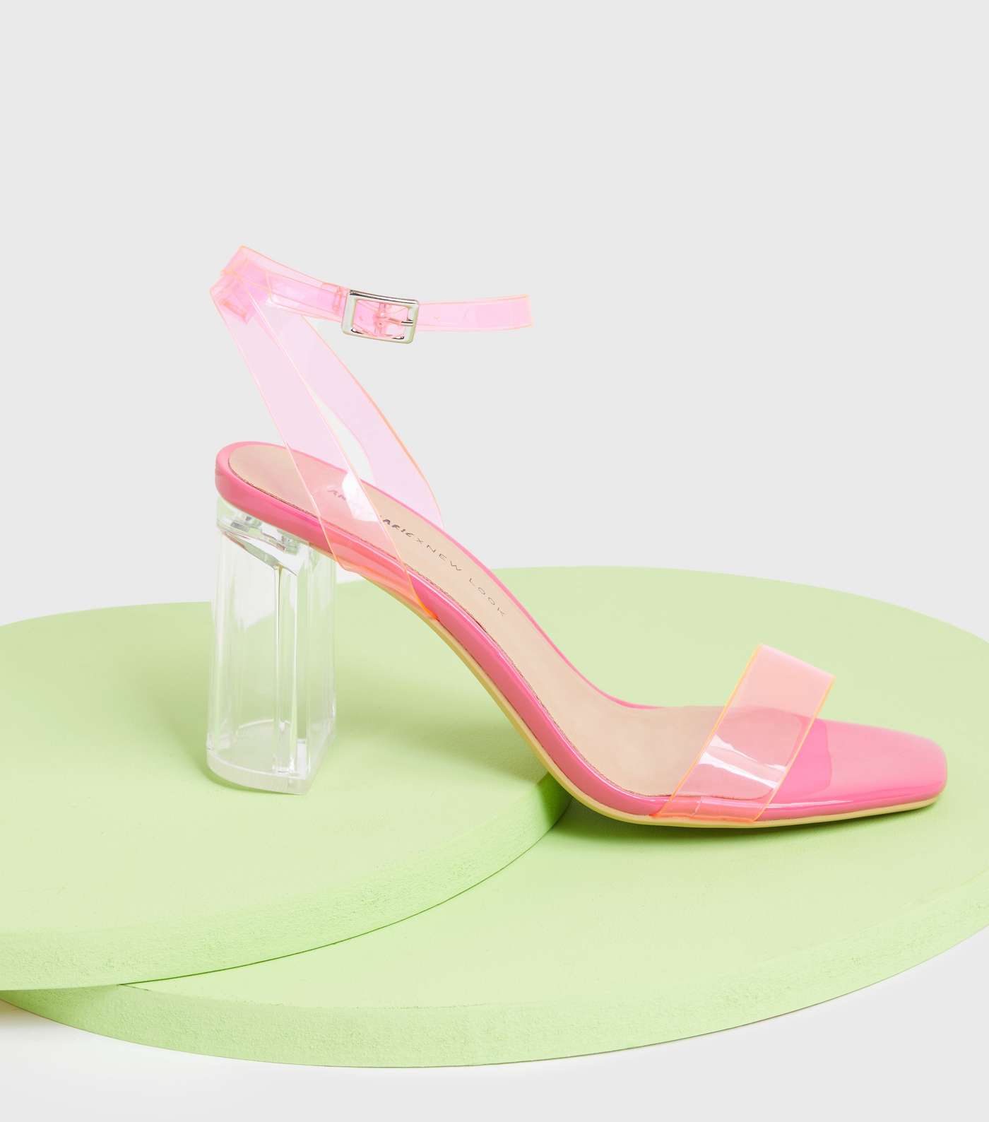 In the Clear Pink Block Heel Sandals Image 2