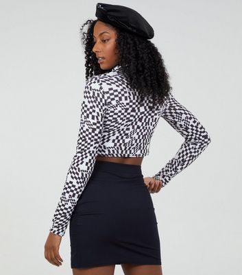Click to view product details and reviews for Pink Vanilla Black Geometric Keyhole Crop Top New Look.