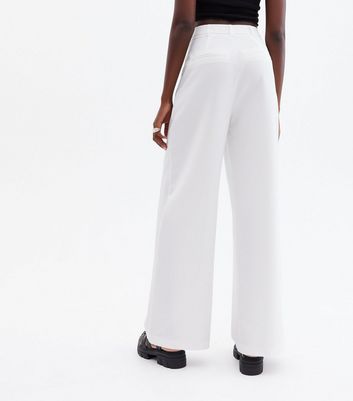 tall white wide leg trousers