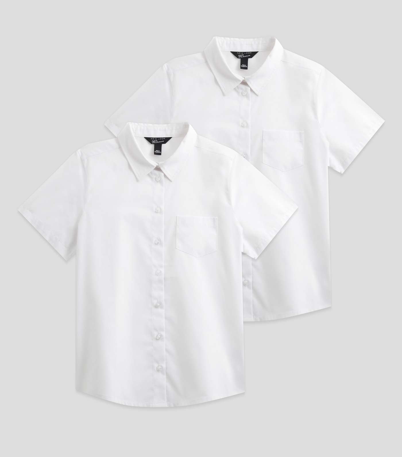 Girls 2 Pack White Slim Fit Easy Care School Shirts Image 5