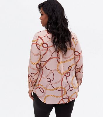 Click to view product details and reviews for Curves Pink Chain Puff Sleeve Long Shirt New Look.